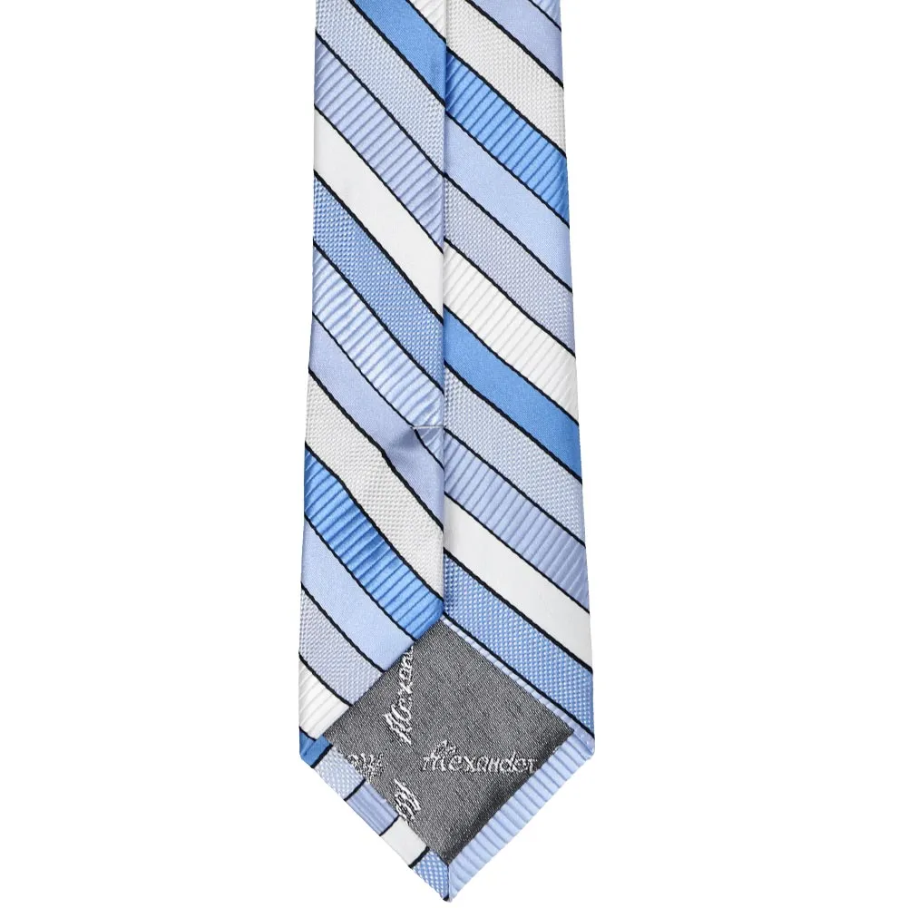 Wave Blue Douglas Striped Slim Necktie, 2.5" Width