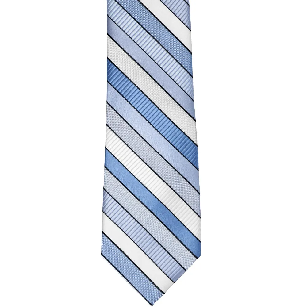 Wave Blue Douglas Striped Slim Necktie, 2.5" Width