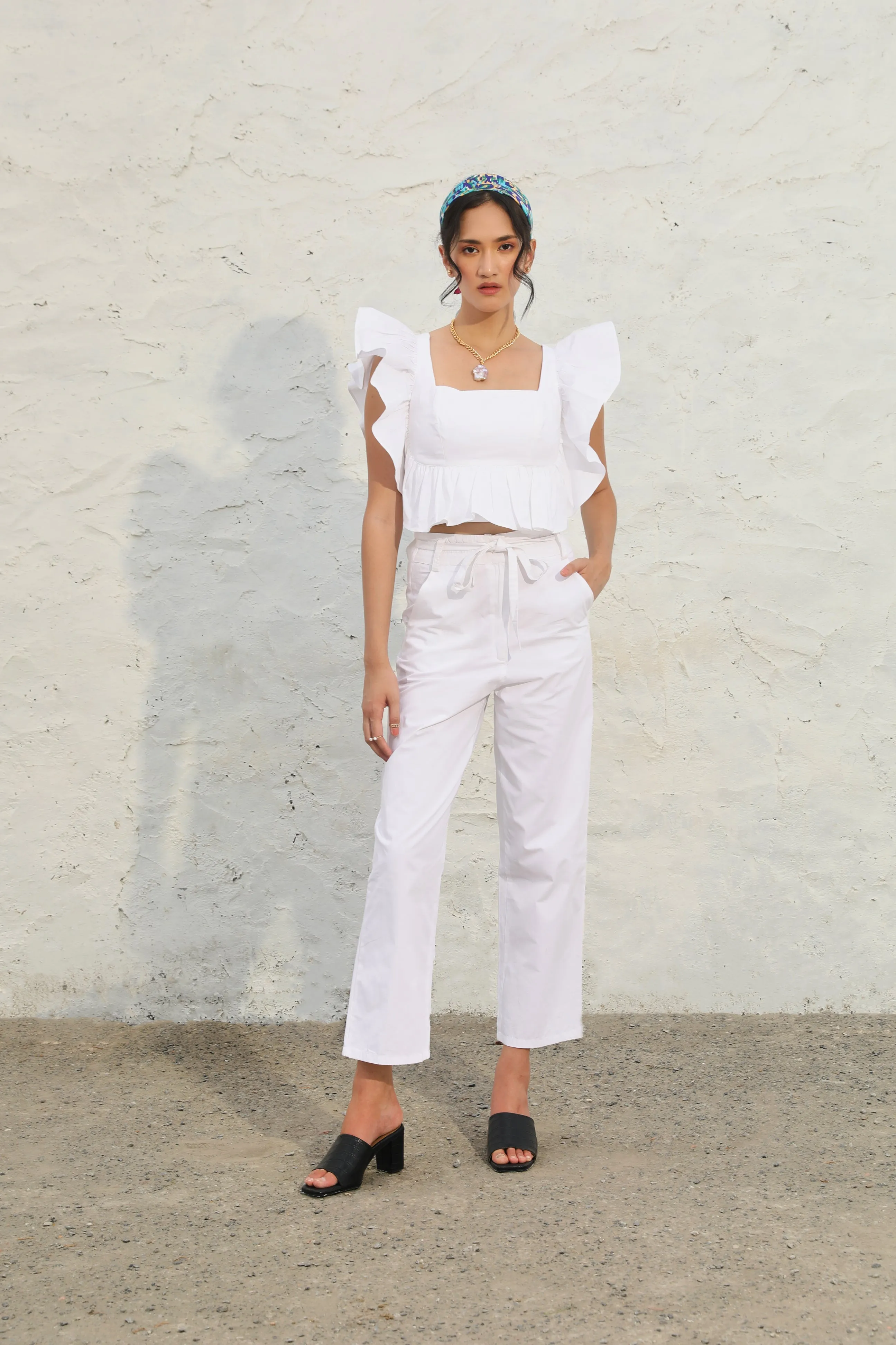 White Cotton Enchantress Trousers Only