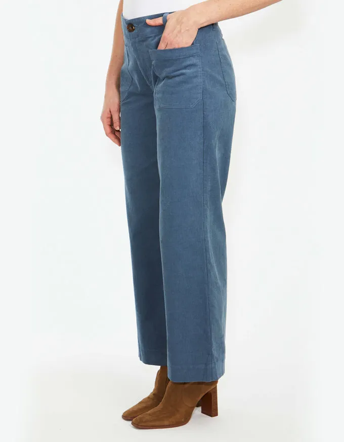 Wide Leg Cord Pant Denim