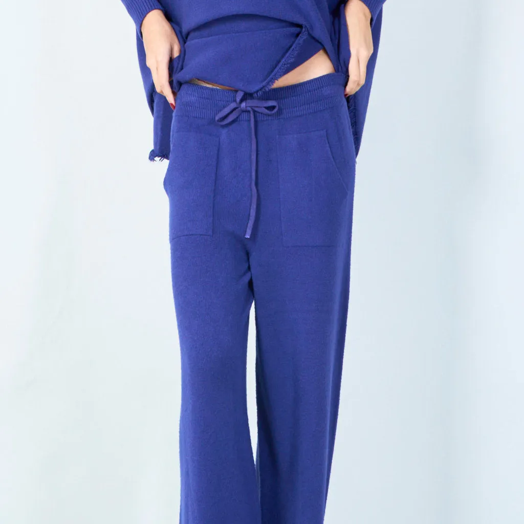 Wide-leg knit trousers wholesale