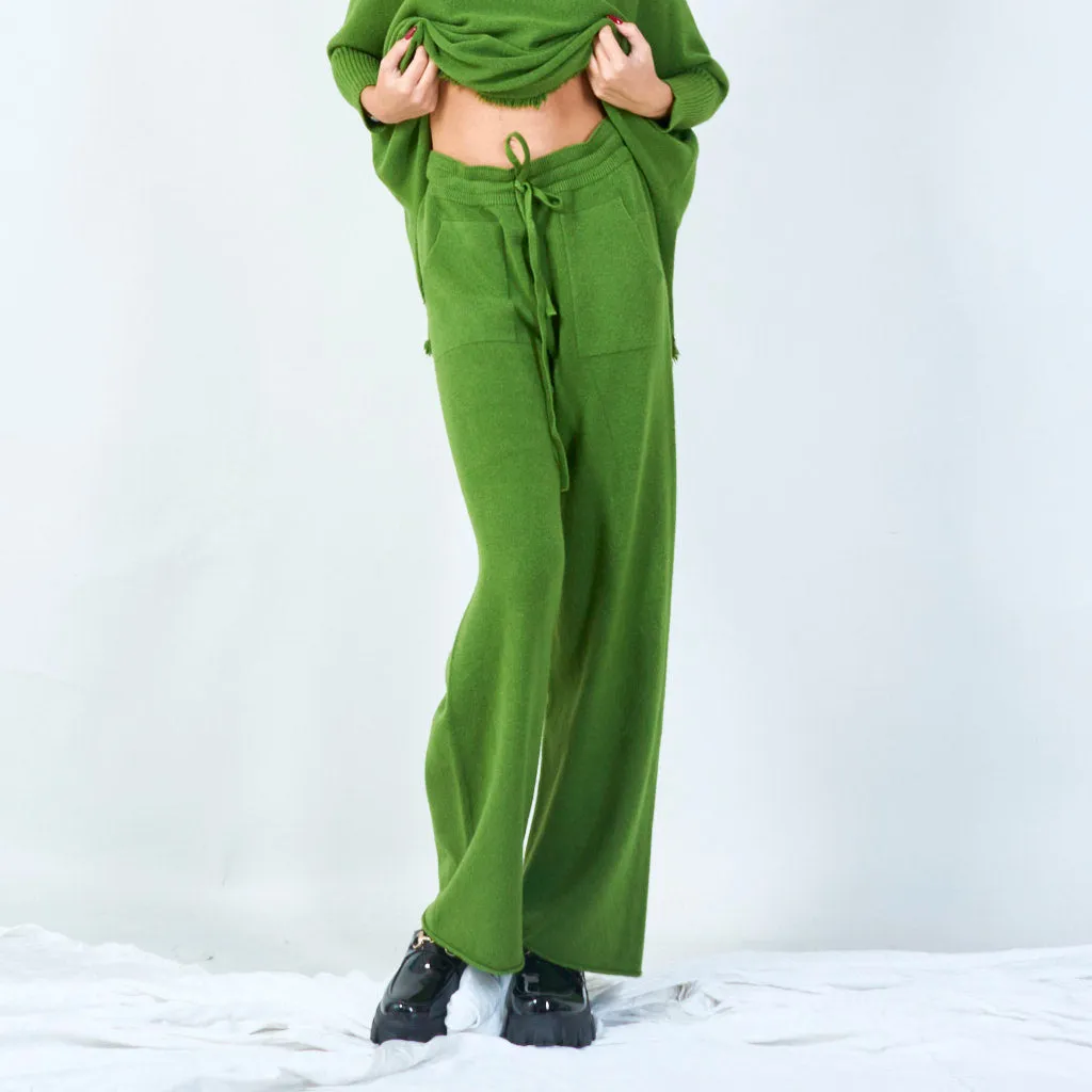 Wide-leg knit trousers wholesale