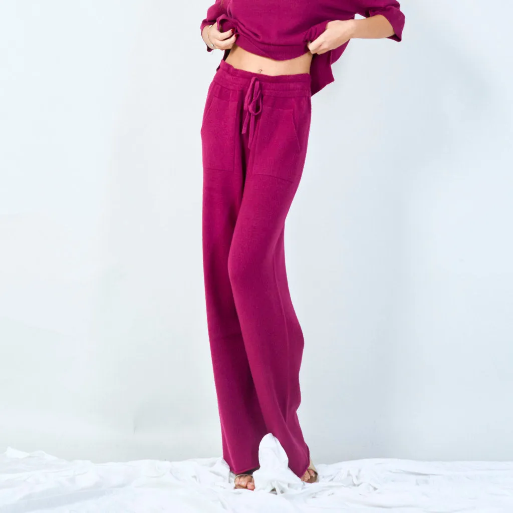 Wide-leg knit trousers wholesale