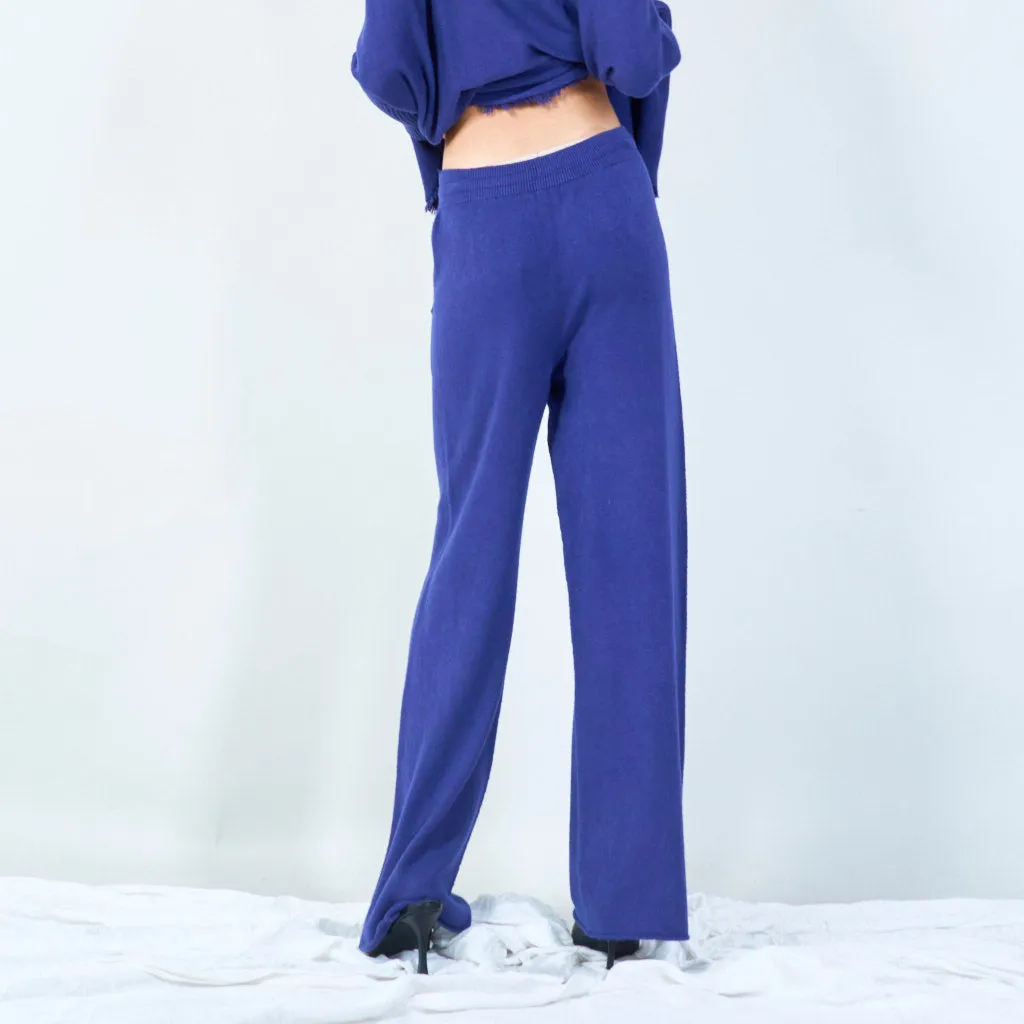 Wide-leg knit trousers wholesale