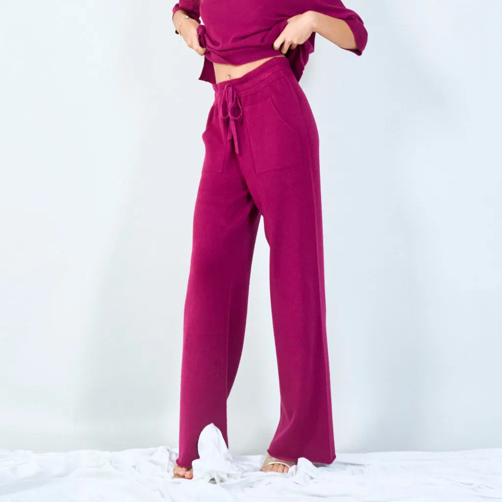 Wide-leg knit trousers wholesale