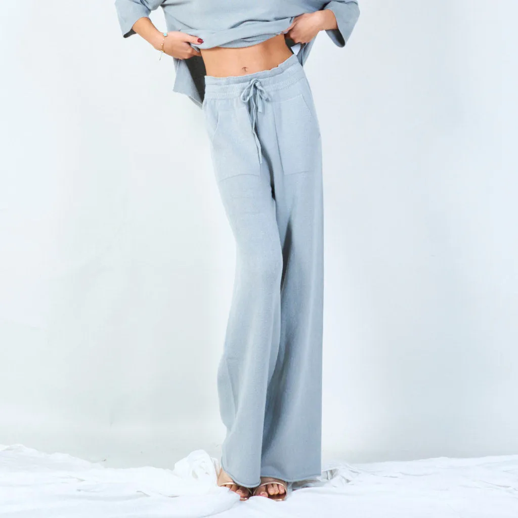 Wide-leg knit trousers wholesale