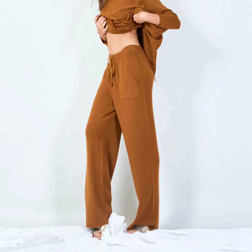 Wide-leg knit trousers wholesale