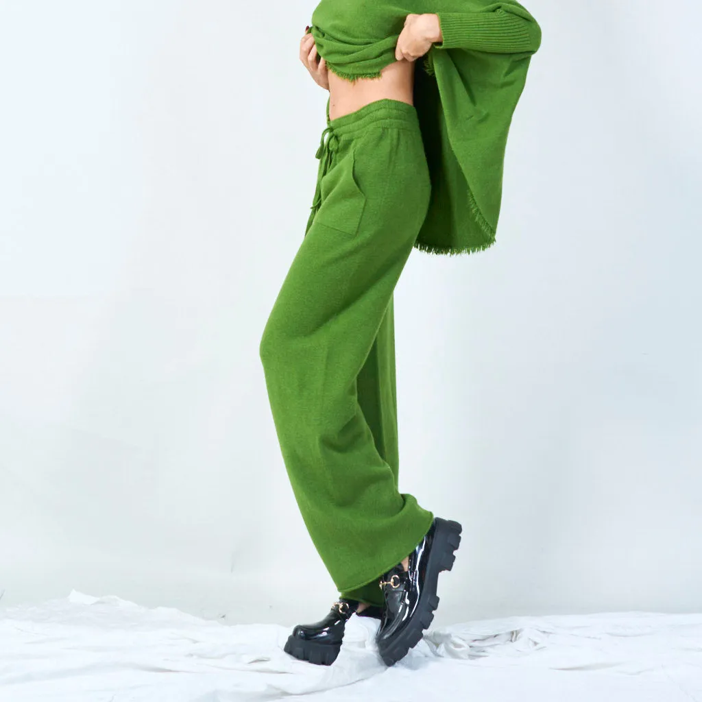 Wide-leg knit trousers wholesale