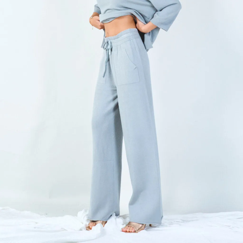 Wide-leg knit trousers wholesale