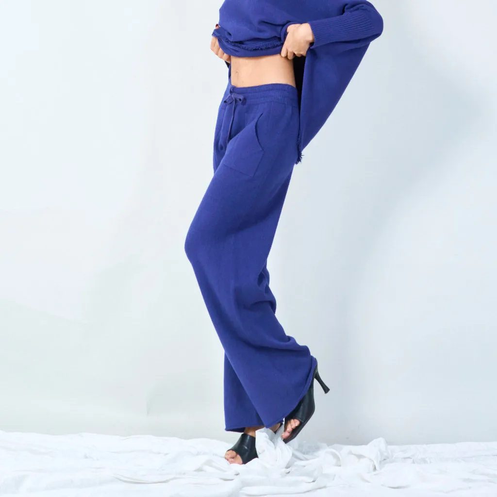 Wide-leg knit trousers wholesale