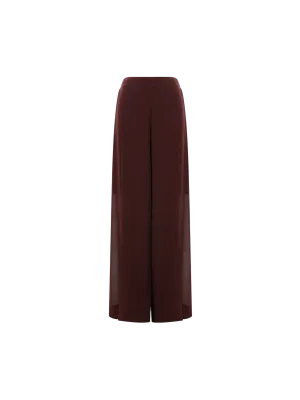 Wide-Leg Silk Trousers