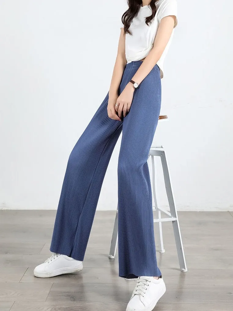 Women Soft Comfort Ribbed Pants Trousers