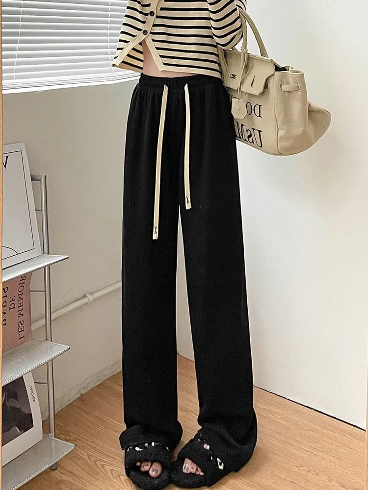 Women Soft Comfort Ribbed Pants Trousers