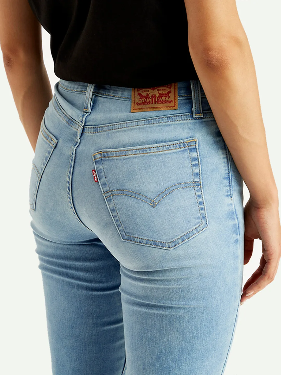 Women's High Rise 724 Slim Fit Light Blue Jeans